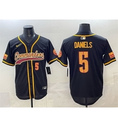Men Washington Commanders 5 Jayden Daniels Black Limited Stitched Baseball Jersey