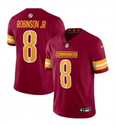 Men Washington Commanders 8 Brian Robinson Jr Burgundy 2024 Vapor Limited Stitched Football Jersey