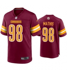 Men Washington Commanders 98 Phidarian Mathis 2022 Burgundy Game Stitched Football Jersey