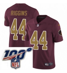 Mens Nike Washington Redskins 44 John Riggins Burgundy RedGold Number Alternate 80TH Anniversary Vapor Untouchable Limited Stitched 100th anniversary Neck 