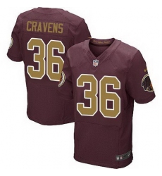 Nike Redskins #36 Su 27a Cravens Burgundy Red Alternate Mens Stitched NFL 80TH Throwback Elite Jersey