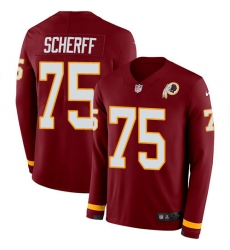 Nike Redskins #75 Brandon Scherff Burgundy Red Team Color Men Stitched NFL Limited Therma Long Sleeve Jersey