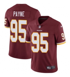 Nike Redskins #95 Da Ron Payne Burgundy Red Team Color Mens Stitched NFL Vapor Untouchable Limited Jersey