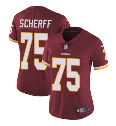 Nike Redskins #75 Brandon Scherff Burgundy Red Team Color Womens Stitched NFL Vapor Untouchable Limited Jersey