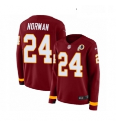 Womens Nike Washington Redskins 24 Josh Norman Limited Burgundy Therma Long Sleeve NFL Jersey