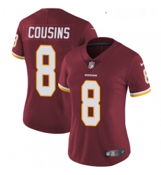 Womens Nike Washington Redskins 8 Kirk Cousins Elite Burgundy Red Team Color NFL Jersey