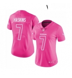 Womens Washington Redskins 7 Dwayne Haskins Limited Pink Rush Fashion Football Jersey