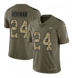 Youth Nike Washington Redskins 24 Josh Norman Limited OliveCamo 2017 Salute to Service NFL Jersey