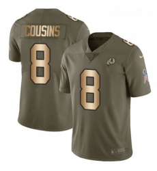 Youth Nike Washington Redskins 8 Kirk Cousins Limited OliveGold 2017 Salute to Service NFL Jersey