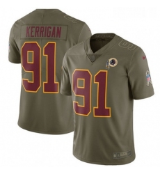 Youth Nike Washington Redskins 91 Ryan Kerrigan Limited Olive 2017 Salute to Service NFL Jersey