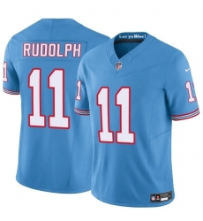 Men Tennessee Titans 11 Mason Rudolph Blue 2024 F U S E  Throwback Vapor Limited Stitched Football Jersey