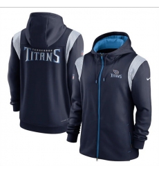 Men Tennessee Titans Navy Zipper Hoodie