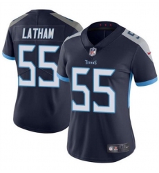 Women Tennessee Titans 55 JC Latham Navy 2024 Draft Vapor Stitched Football Jersey