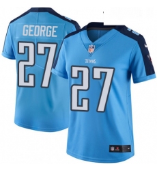 Womens Nike Tennessee Titans 27 Eddie George Limited Light Blue Rush Vapor Untouchable NFL Jersey