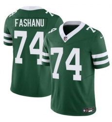 Men New York Jets 74 Olu Fashanu Green 2024 F U S E Throwback Limited Stitched Jersey