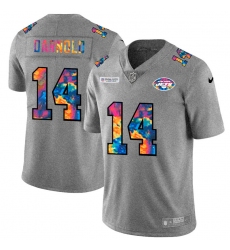 New York Jets 14 Sam Darnold Men Nike Multi Color 2020 NFL Crucial Catch NFL Jersey Greyheather