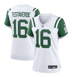 Women New York Jets 16 Vinny Testaverde White Classic Alternate Stitched Jersey