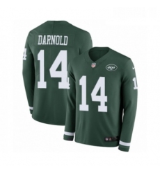 Youth Nike New York Jets 14 Sam Darnold Limited Green Therma Long Sleeve NFL Jersey