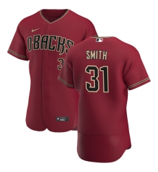 Men Arizona Diamondbacks 31 Caleb Smith Men Nike Crimson Flex Base Alternate Team MLB Jersey