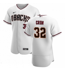 Men Arizona Diamondbacks 32 Kevin Cron Men Nike White Crimson Flex Base Home Team MLB Jersey