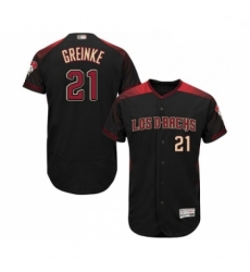 Mens Arizona Diamondbacks 21 Zack Greinke Black Alternate Authentic Collection Flex Base Baseball Jersey