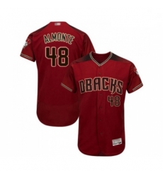 Mens Arizona Diamondbacks 48 Abraham Almonte Red Alternate Authentic Collection Flex Base Baseball Jersey