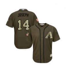 Youth Arizona Diamondbacks 14 Caleb Joseph Authentic Green Salute to Service Baseball Jersey 