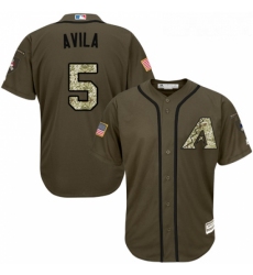 Youth Majestic Arizona Diamondbacks 5 Alex Avila Replica Green Salute to Service MLB Jersey 