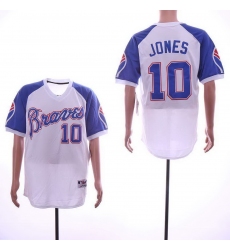 Men 2018 Atlanta Braves  #10 Chipper Jones Jersey New White Cool Base Jersey