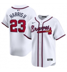 Men Atlanta Braves 23 Michael Harris II White 2024 Home Limited Stitched Baseball Jersey 