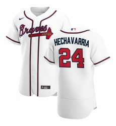 Men Atlanta Braves 24 Adeiny Hechavarria Men Nike White Home 2020 Flex Base Player MLB Jersey