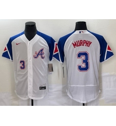 Men Atlanta Braves 3 Dale Murphy White 2023 City Connect Flex Base Stitched Jersey