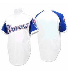 Men Mitchell and Ness 1974 Atlanta Braves Blank Replica White Throwback MLB Jersey