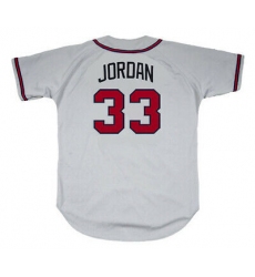 Men Nike Atlanta Braves 33 Brian Jordan White Stitched Cool Base Jersey