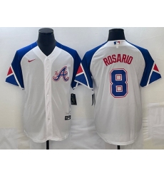 Men's Atlanta Braves #8 Eddie Rosario White 2023 City Connect Cool Base Stitched Jersey