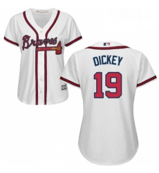 Womens Majestic Atlanta Braves 19 RA Dickey Authentic White Home Cool Base MLB Jersey