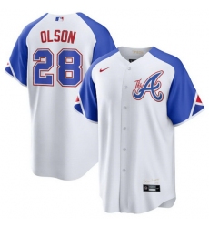 Youth Atlanta Braves 1 Ozzie Albies White 2023 City Connect With Patch Stitched Baseball Jersey
