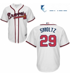 Youth Majestic Atlanta Braves 29 John Smoltz Replica White Home Cool Base MLB Jersey