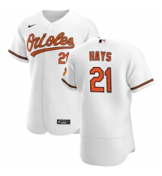 Men Baltimore Orioles 21 Austin Hays Men Nike White Home 2020 Flex Base Player MLB Jersey