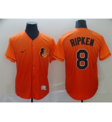 Men Baltimore Orioles 8 Cal Ripken Jr  Orange Fade Stitched Baseball Jersey