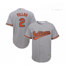 Mens Baltimore Orioles 2 Jonathan Villar Replica Grey Road Cool Base Baseball Jersey 