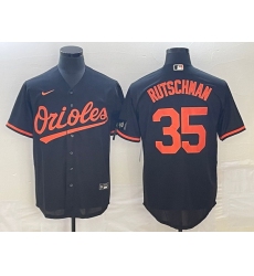 Men's Baltimore Orioles #35 Adley Rutschman Black Cool Base Stitched Jersey