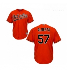 Mens Baltimore Orioles 57 Hanser Alberto Replica Orange Alternate Cool Base Baseball Jersey 