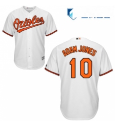 Mens Majestic Baltimore Orioles 10 Adam Jones Replica White Home Cool Base MLB Jersey