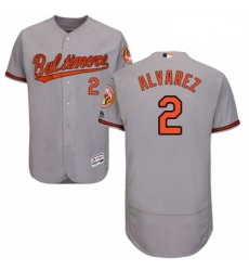 Mens Majestic Baltimore Orioles 2 Pedro Alvarez Grey Road Flex Base Authentic Collection MLB Jersey