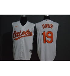 Orioles 19 Chris Davis White Nike Cool Base Sleeveless Jersey