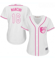 Orioles #16 Trey Mancini White Pink Fashion Women Stitched Baseball Jersey