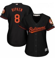 Womens Majestic Baltimore Orioles 8 Cal Ripken Authentic Black Alternate Cool Base MLB Jersey