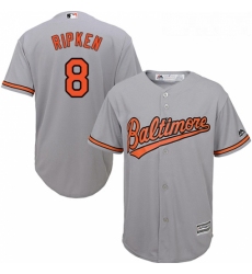 Youth Majestic Baltimore Orioles 8 Cal Ripken Authentic Grey Road Cool Base MLB Jersey