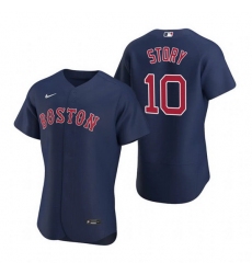 Men Boston Red Sox 10 Trevor Story Navy Flex Base Stitched Baseball jersey